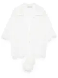 Blumarine pompom-detail lace blouse - White