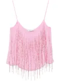 Blumarine bead-embellished georgette top - Pink