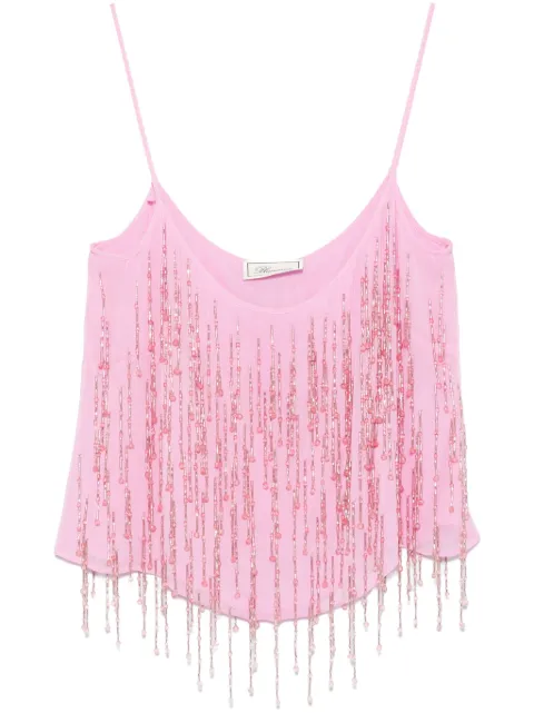 Blumarine top de georgette con detalle de mostacillas