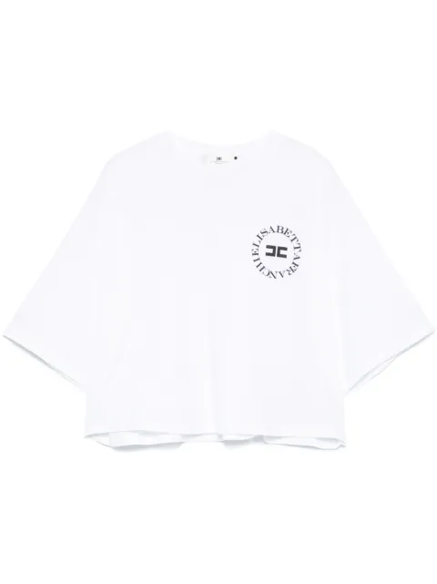 Elisabetta Franchi playera corta con logo estampado