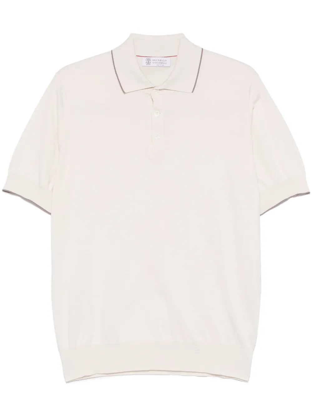 Brunello Cucinelli コントラストトリム ポロシャツ - ニュートラル Brunello Cucinelli コントラストトリム ポロシャツ - ニュートラル