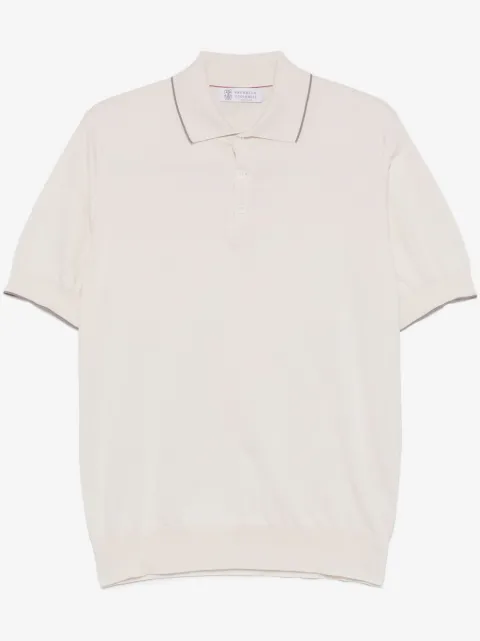 Brunello Cucinelli polo à bords contrastants