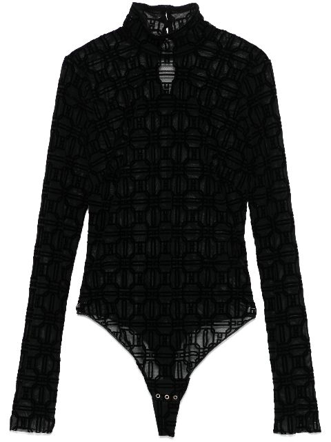 Elisabetta Franchi flocked tulle bodysuit 