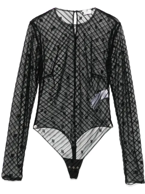 Elisabetta Franchi body de tul afelpado