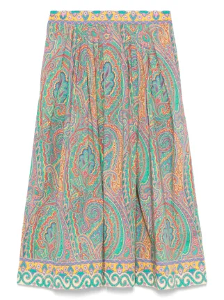 未使用タグ付き ETRO ペイズリー柄 スカート 大きいサイズ 42 XL ETRO ペイズリー スカート | グリーン | FARFETCH JP