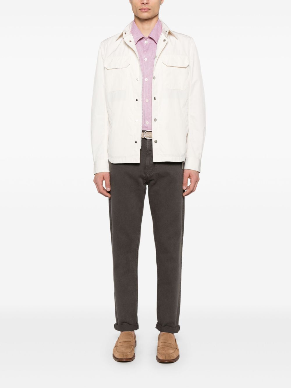 Brunello Cucinelli slub-texture shirt - Rood