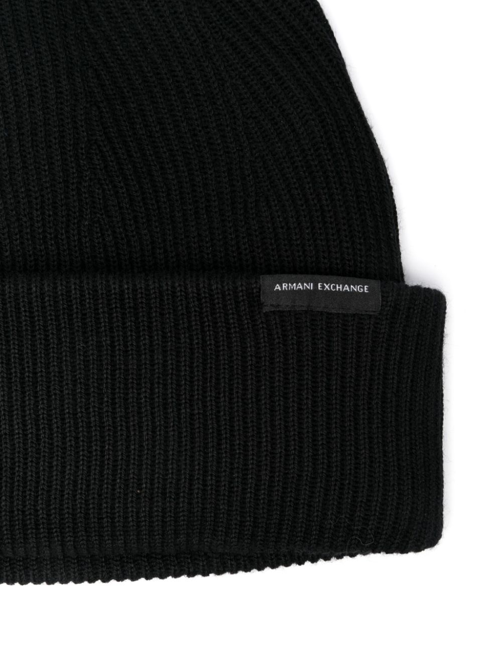 Armani Exchange ribbed beanie - Black