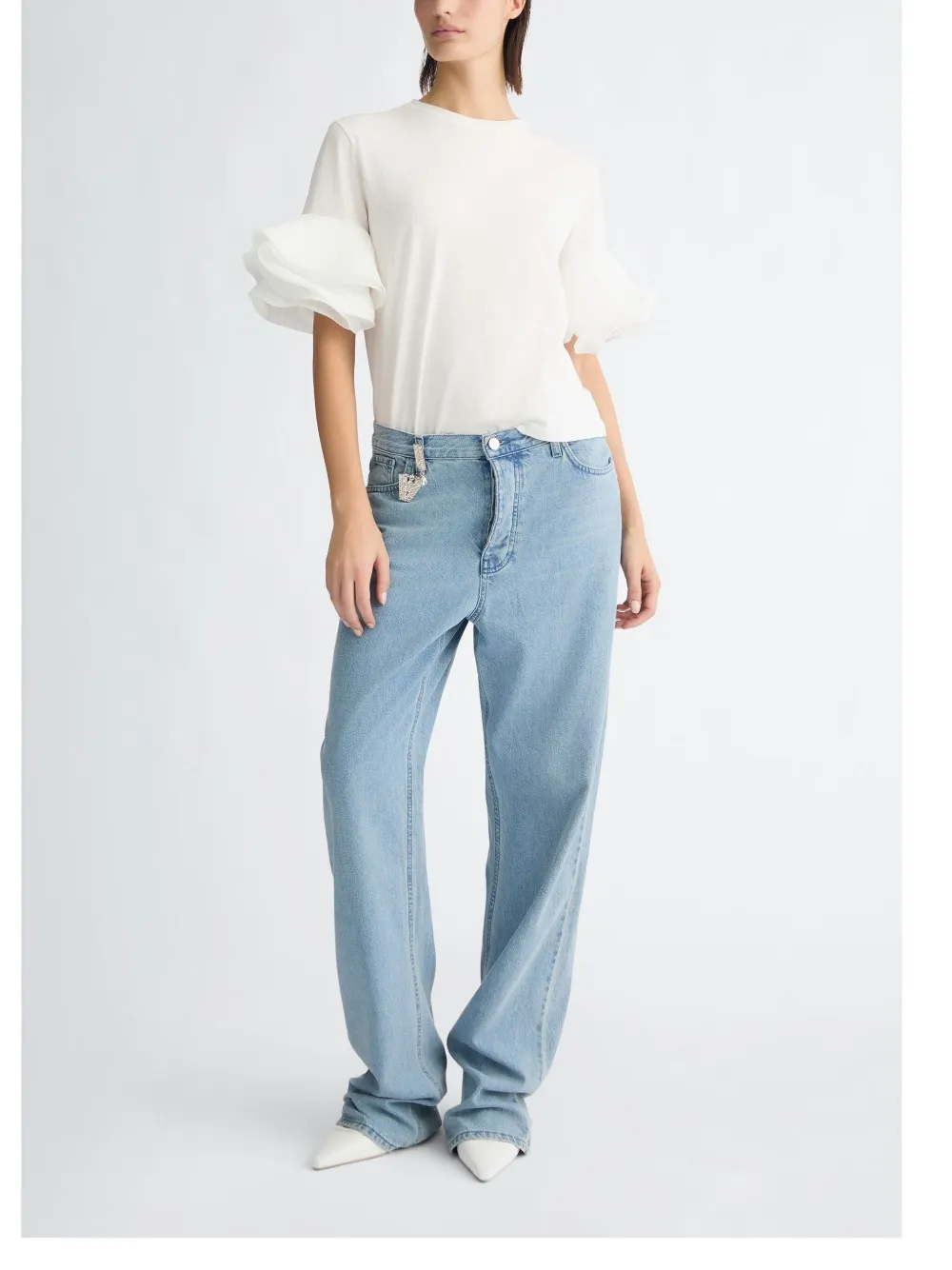 LIU JO T-shirt met fladdermouwen Wit