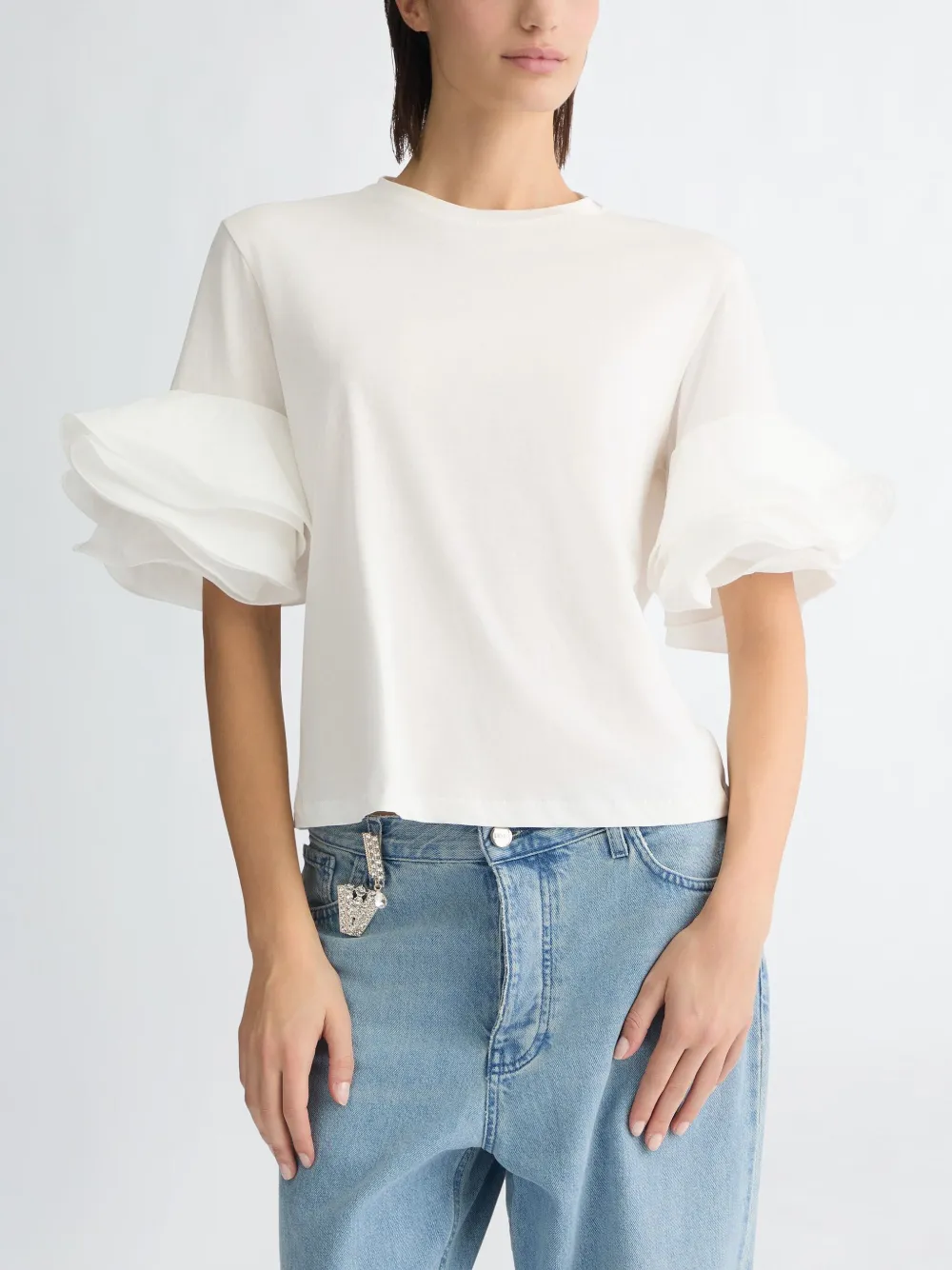 LIU JO T-shirt met fladdermouwen Wit