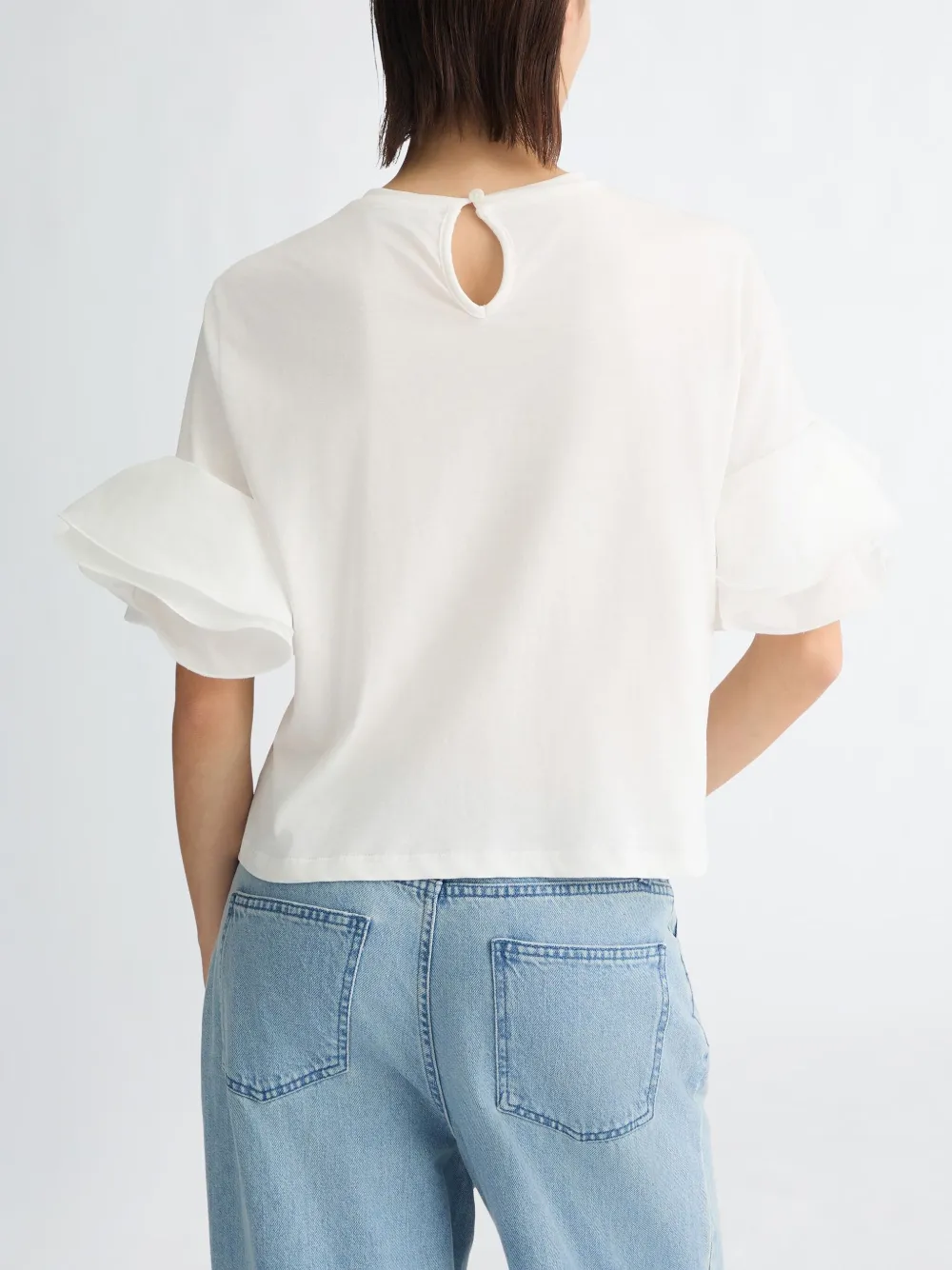 LIU JO T-shirt met fladdermouwen Wit