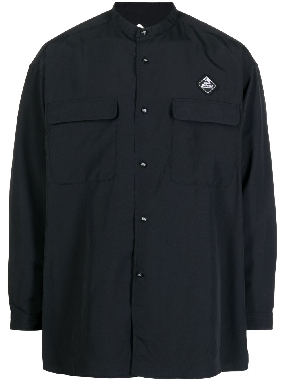 White Mountaineering logo-patch shirt - Black