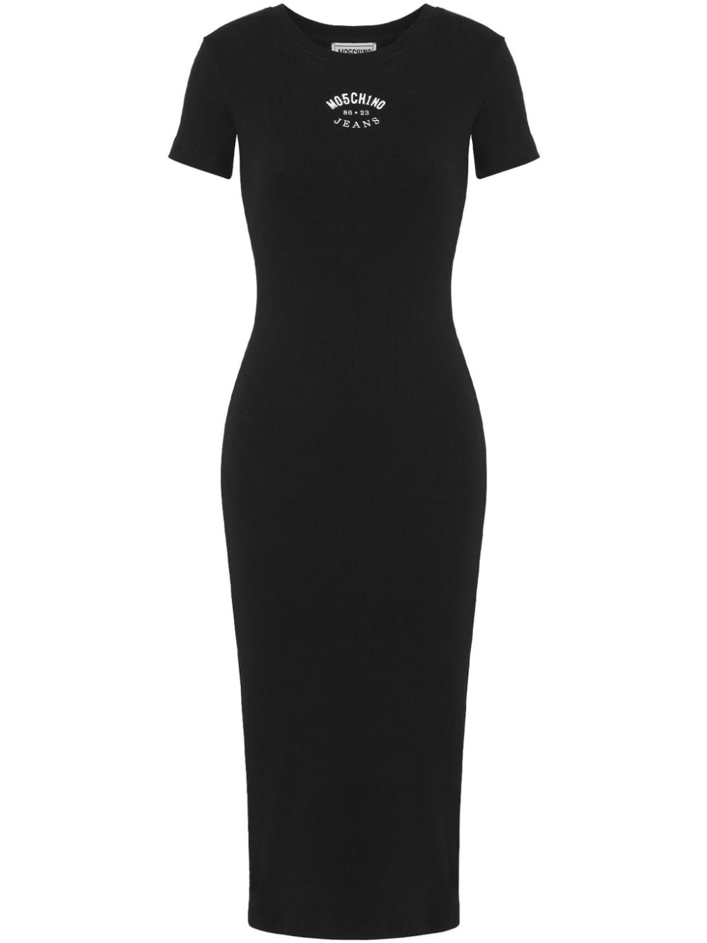 logo-embroidered midi dress