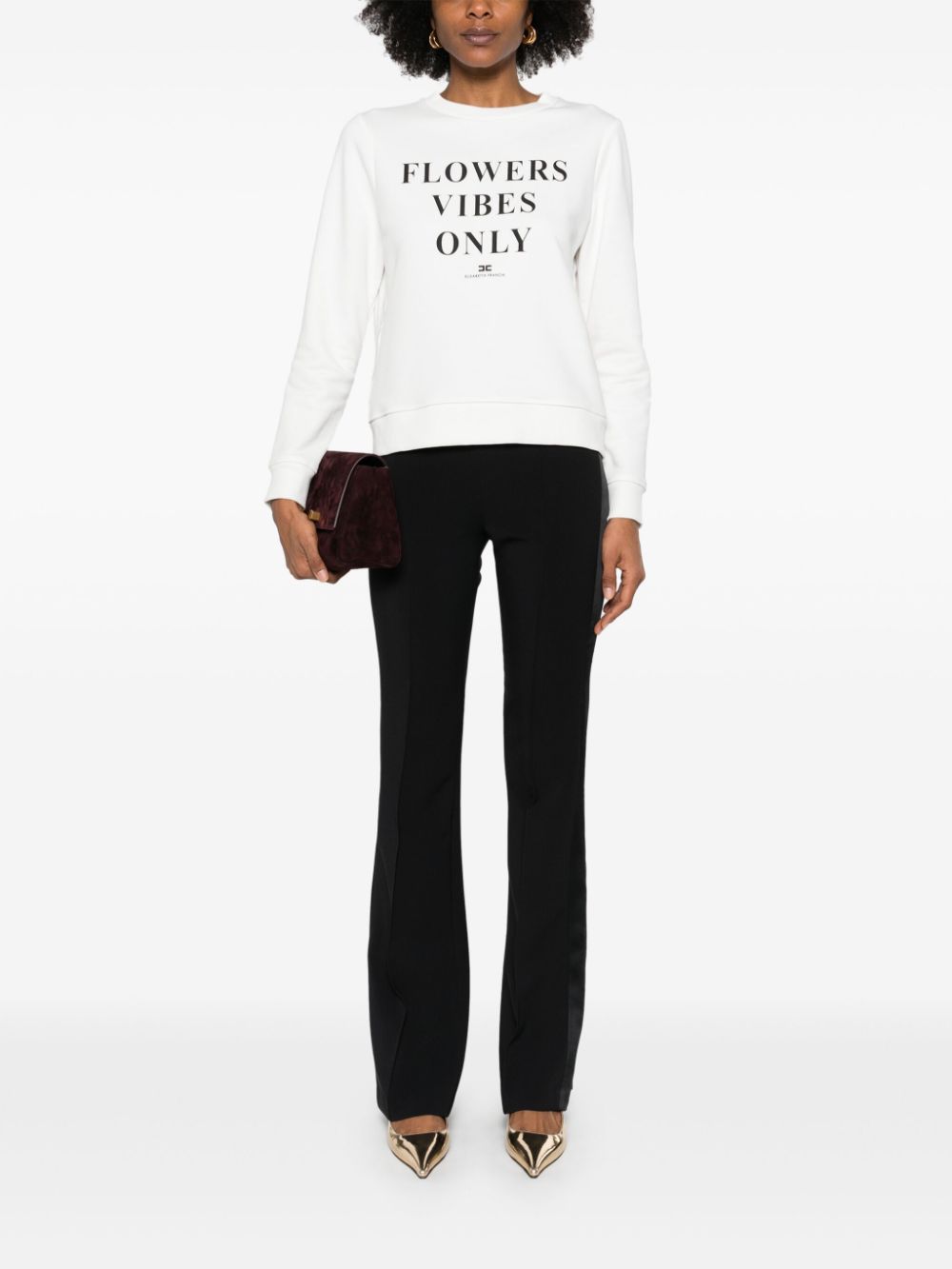 Elisabetta Franchi text-print sweatshirt - Wit