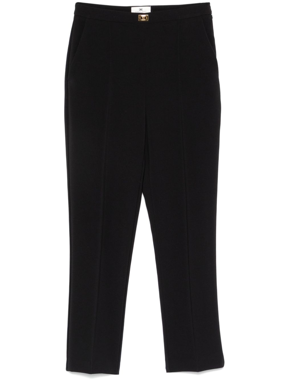 logo-plaque crepe trousers