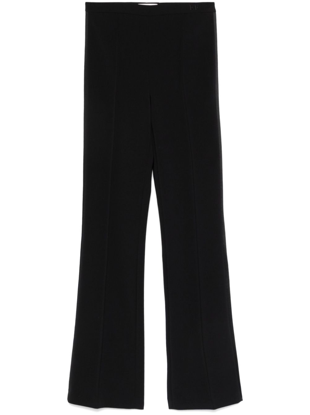 satin-trim crepe trousers