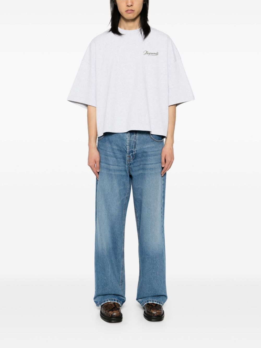 Jacquemus T-shirt met geborduurd logo - Wit