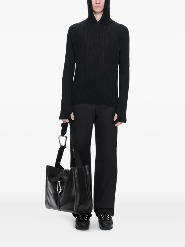 【関税込み】HELIOT EMIL ブラック Sortsol ニットフーディ HELIOT EMIL Sortsol Hoodie | Black | FARFETCH