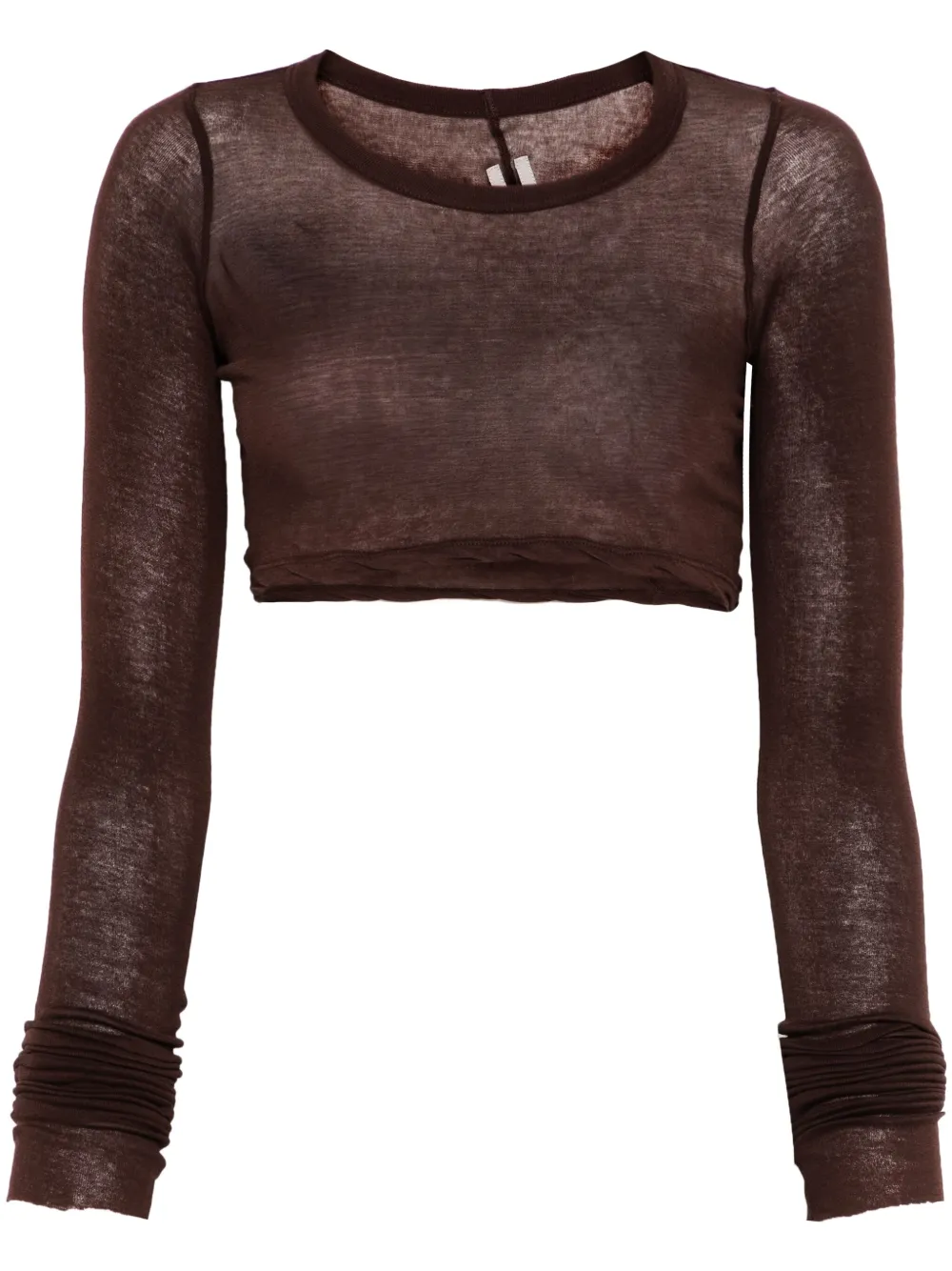 Rick Owens Cropped T-shirt met lange mouwen Bruin