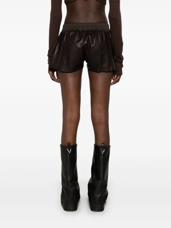 Rick Owens Fog レザーショートパンツ 38 Rick Owens Fog ショートパンツ | ブラック | FARFETCH JP