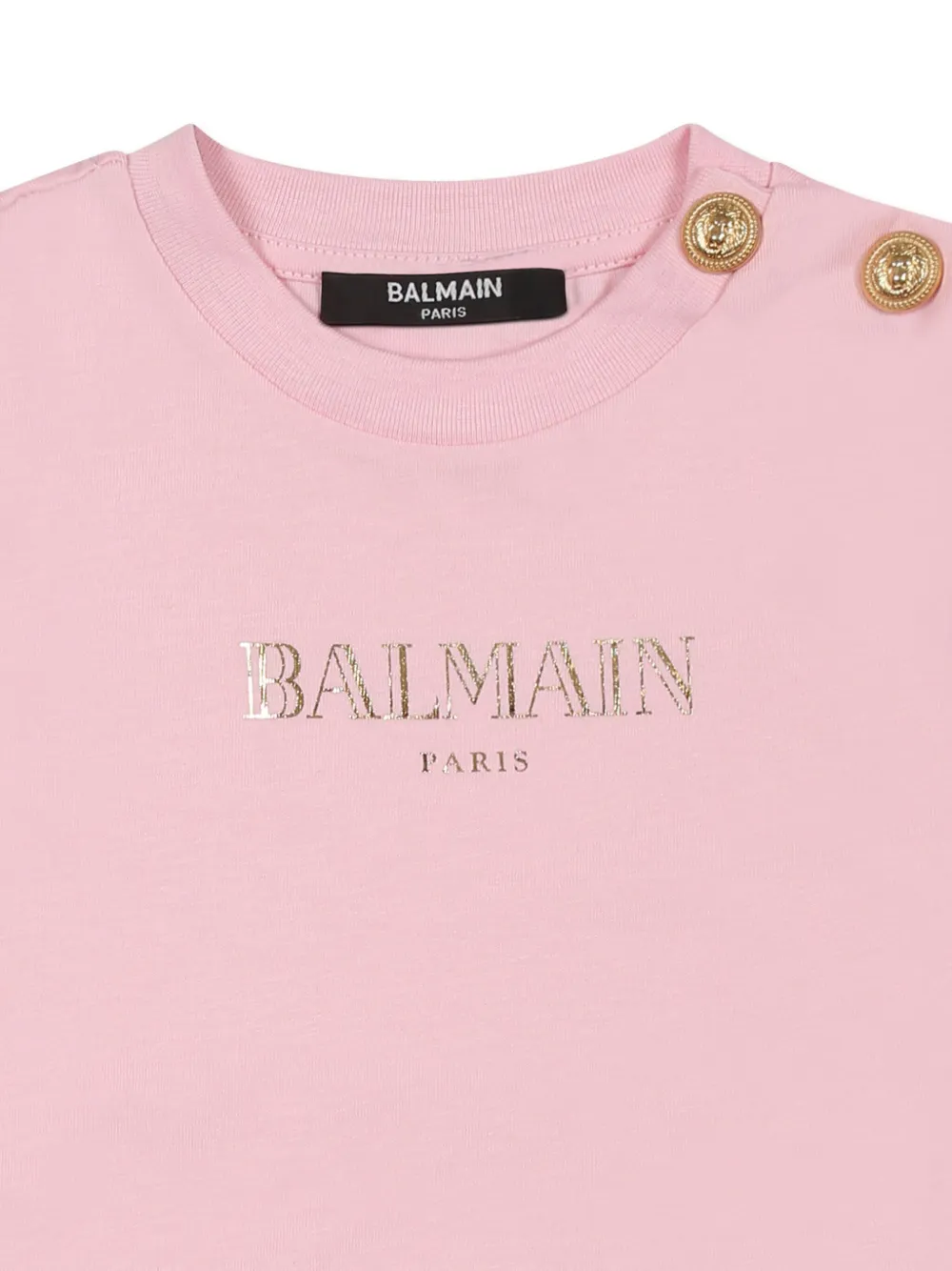 Balmain Kids T-shirt met logoprint Roze