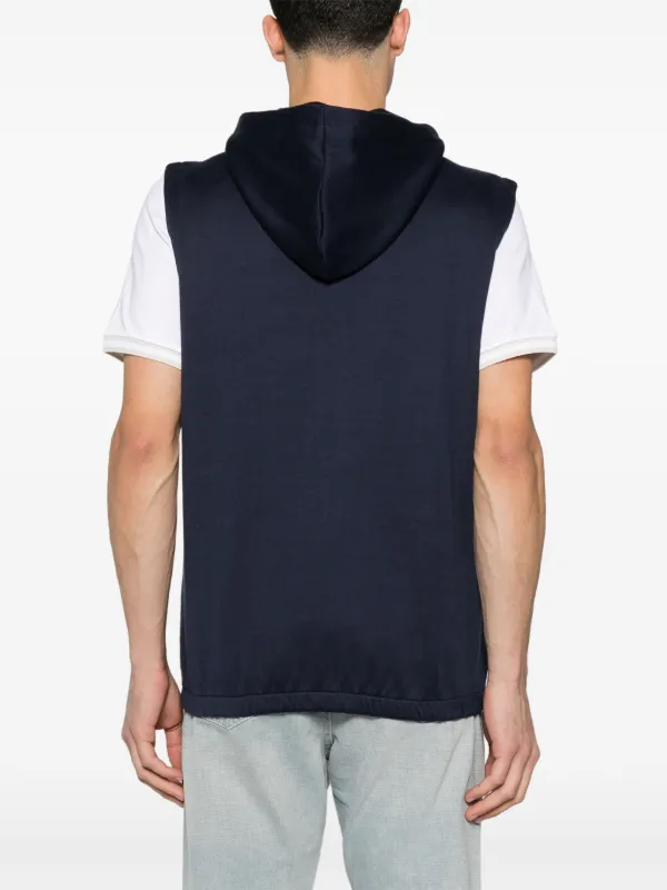 パーカー・フーディ ELEVENTY JERSEY SLEEVELESS HOODIE Eleventy Sleeveless Hoodie | Blue | FARFETCH NO