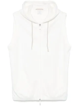 パーカー・フーディ ELEVENTY JERSEY SLEEVELESS HOODIE Eleventy Sleeveless Hoodie | White | FARFETCH