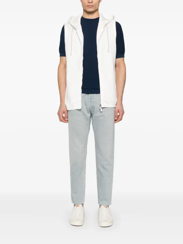 パーカー・フーディ ELEVENTY JERSEY SLEEVELESS HOODIE Eleventy Sleeveless Hoodie | White | FARFETCH