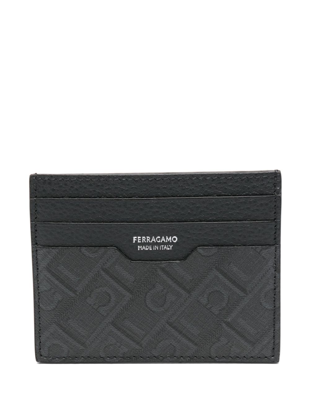 Ferragamo ^ kaartsleuven met monogram-print - Zwart