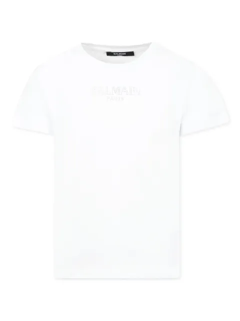 Balmain Kids playera con logo y detalles