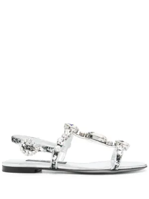 ドルチェアンドガッバーナ サンダル ハイヒール ビジュー マヨリカ