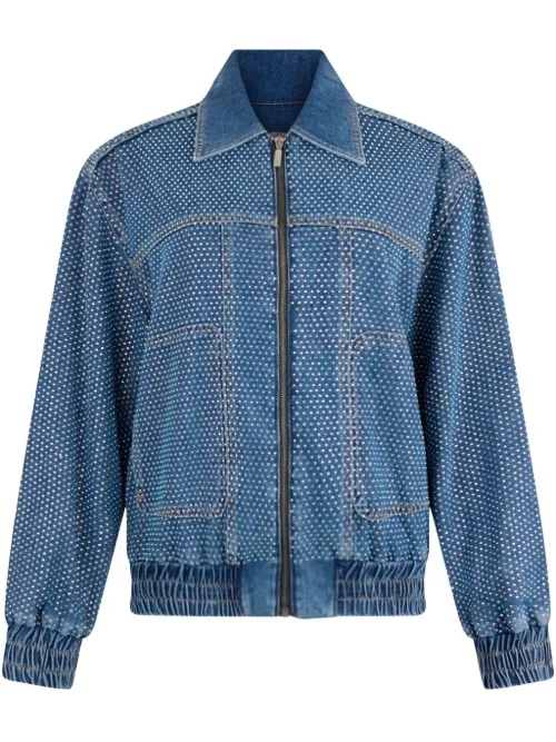 Veste en jean à ornements strassés - LIU JO - Modalova