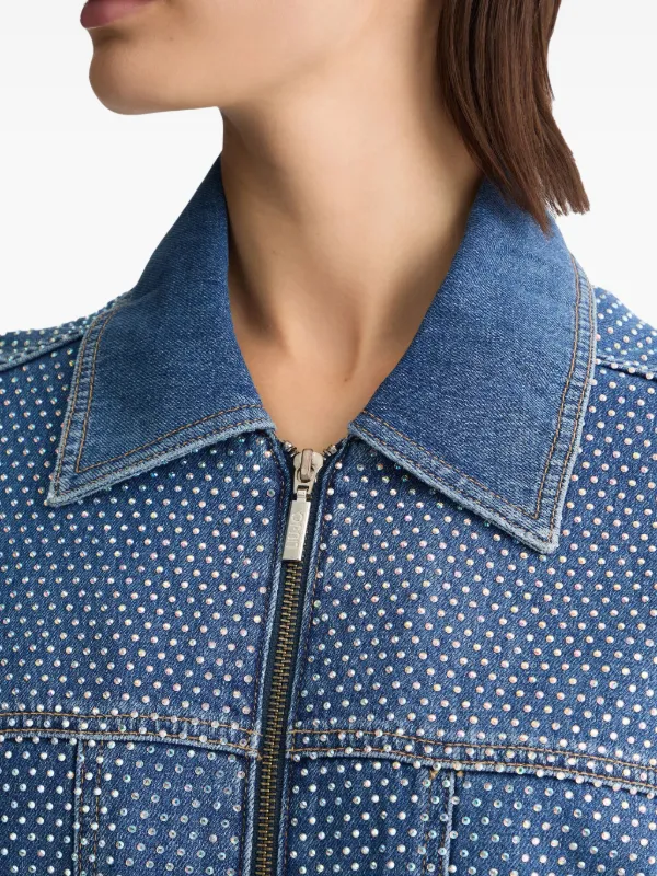LIU JO rhinestone-embellished Denim Jacket | Blue | FARFETCH BH