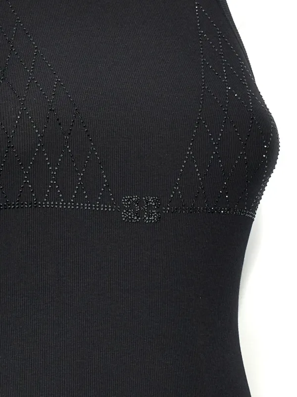 GANNI ガニー シアー トップス Printed Mesh Long Sleeve