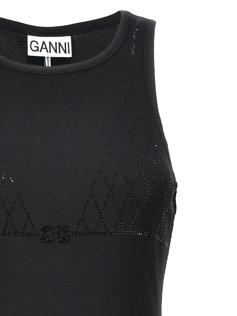 GANNI Tanktop met stras Zwart