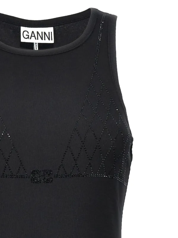 GANNI Rhinestone Tank Top | Black | FARFETCH