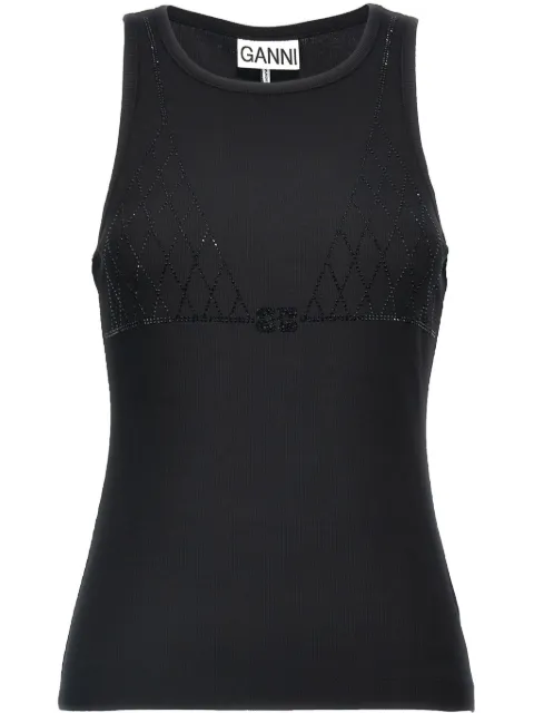 GANNI Rhinestone tank top