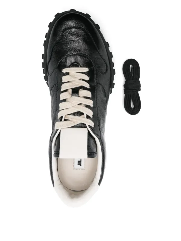 Jil Sander レザースニーカー | ブラック | FARFETCH JP