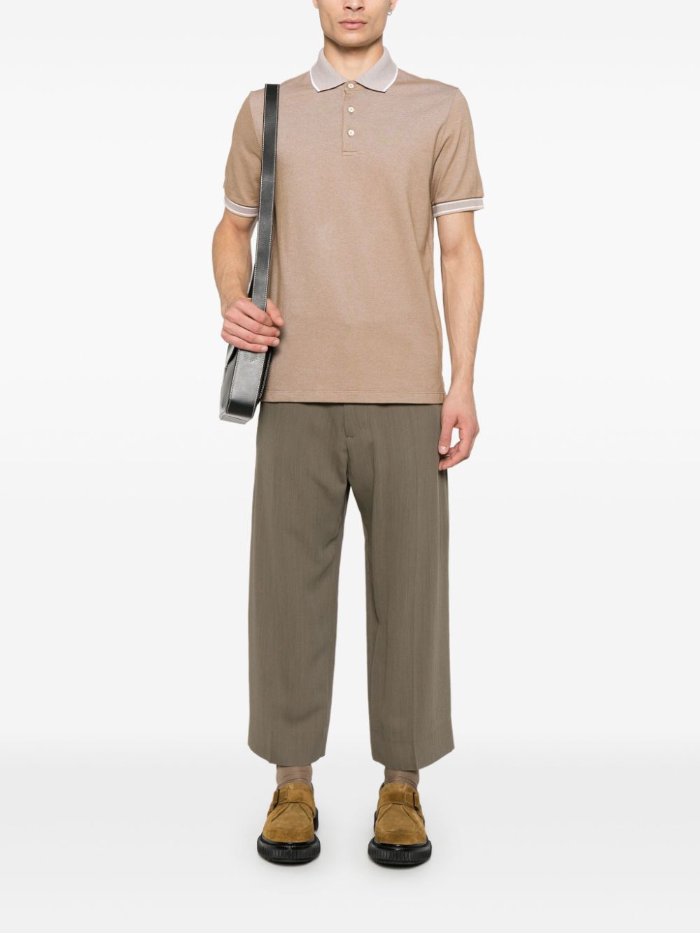 Canali cotton polo shirt - Beige