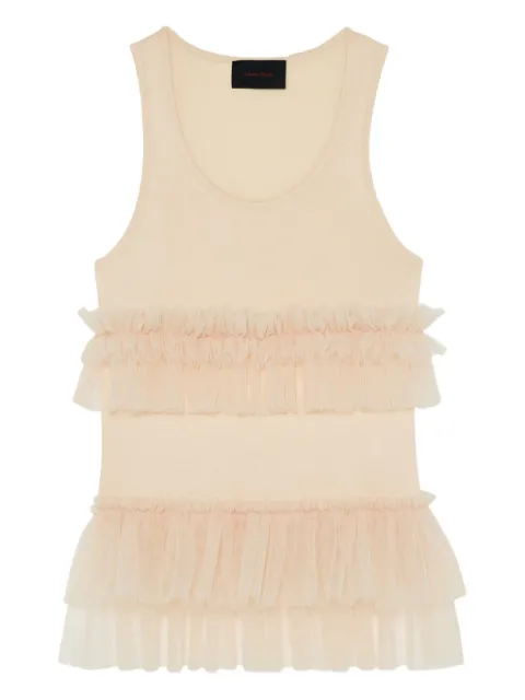 Simone Rocha embellished tulle-trimmed tank top