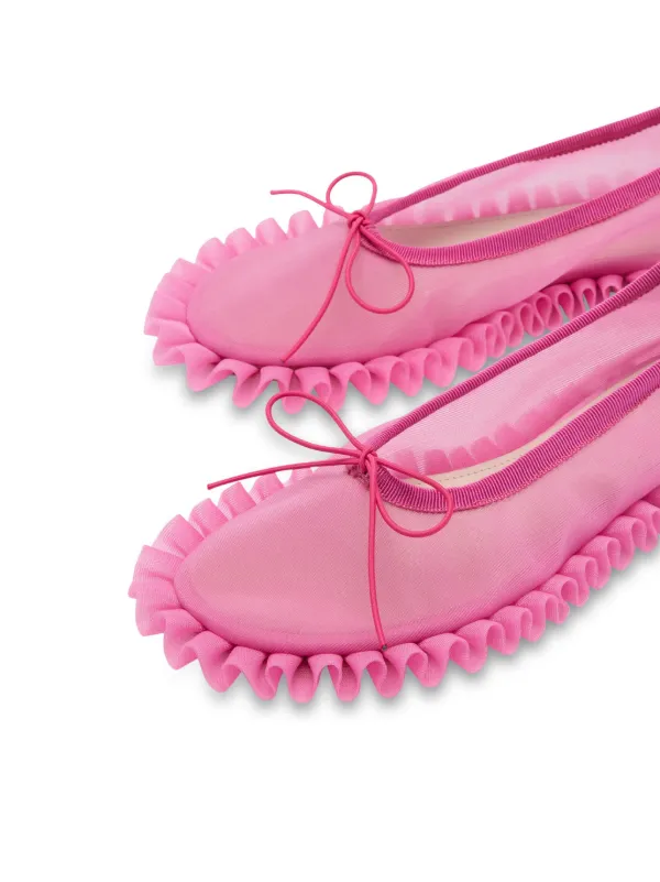 Simone Rocha Frilled Mesh Ballet Flats | Pink | FARFETCH Simone Rocha Frilled Mesh Ballet Flats | Pink | FARFETCH