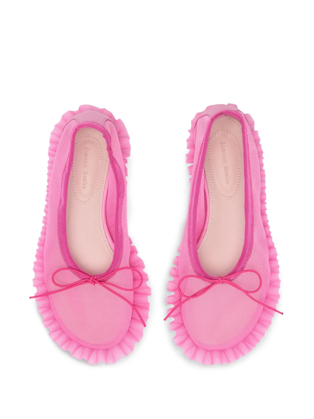 Simone Rocha frilled mesh ballet flats Pink