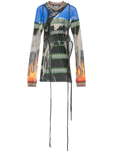 Ottolinger deconstructed mesh T-shirt
