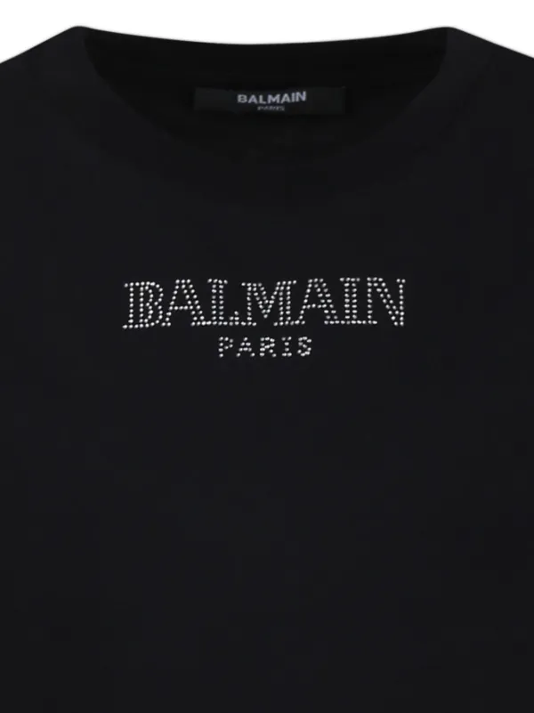 BALMAIN　KIDS ラミネートロゴＴシャツ Balmain Kids logo-embellished T-shirt | Black | FARFETCH