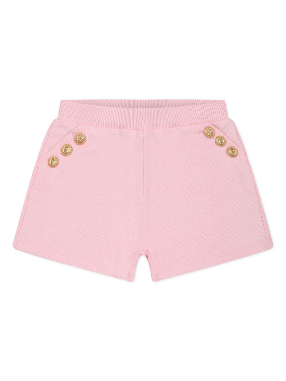 Balmain Kids Shorts met knopen met logo-reliëf Roze