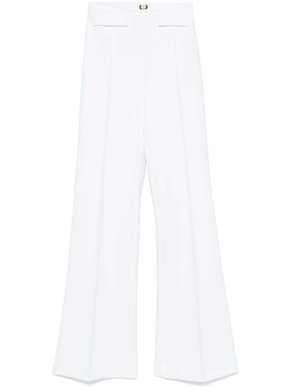 logo-plaque crepe trousers