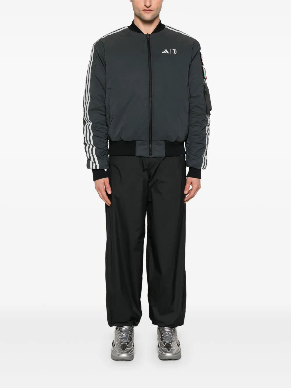 adidas x Juventas bomberjack met NASA-print Grijs