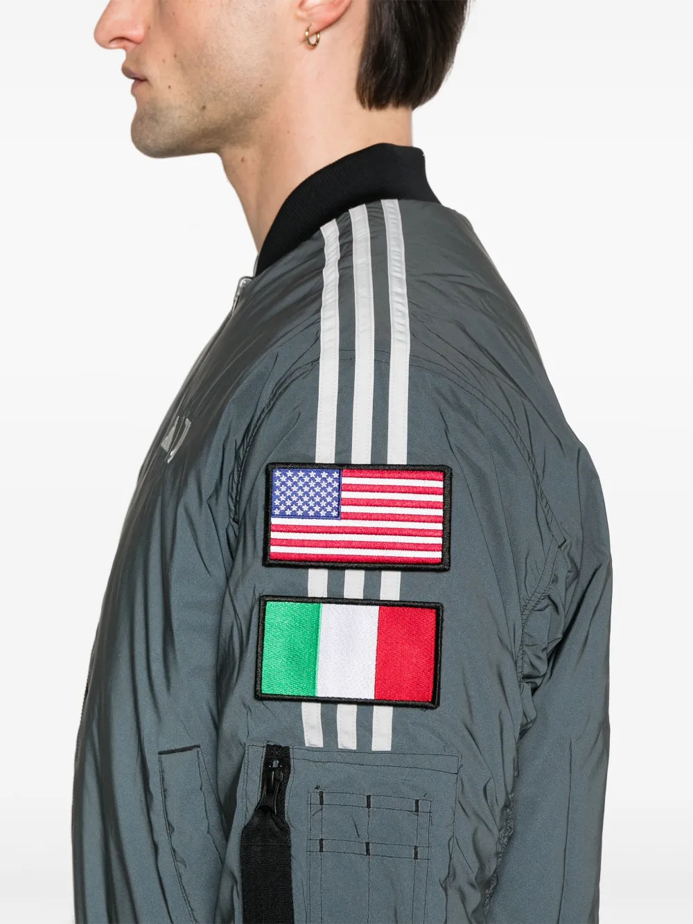 adidas x Juventas bomberjack met NASA-print Grijs