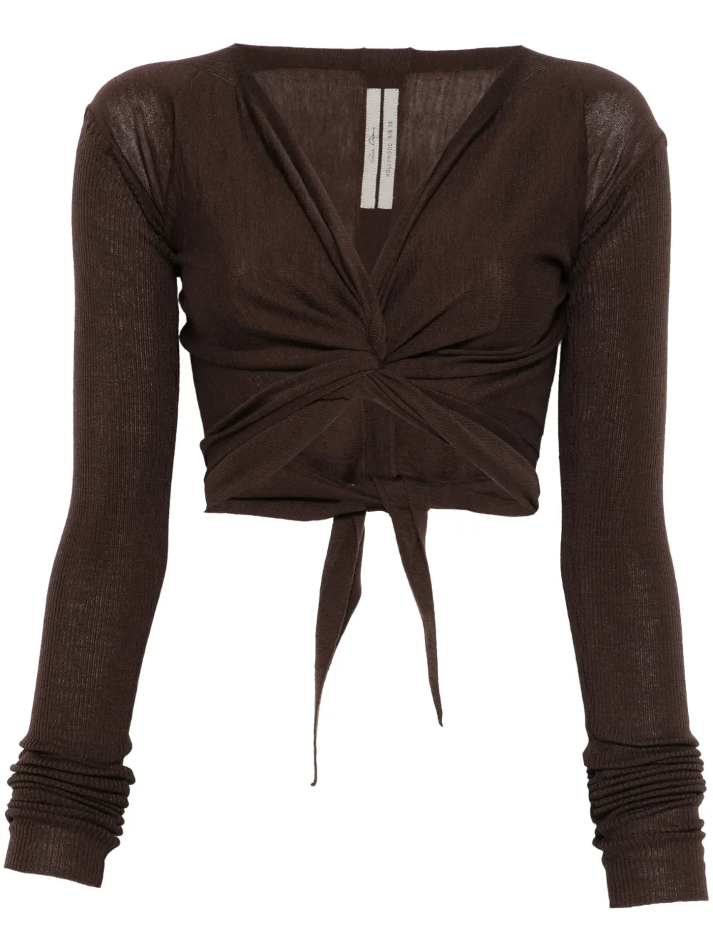 Rick Owens Cropped wikkelvest Bruin
