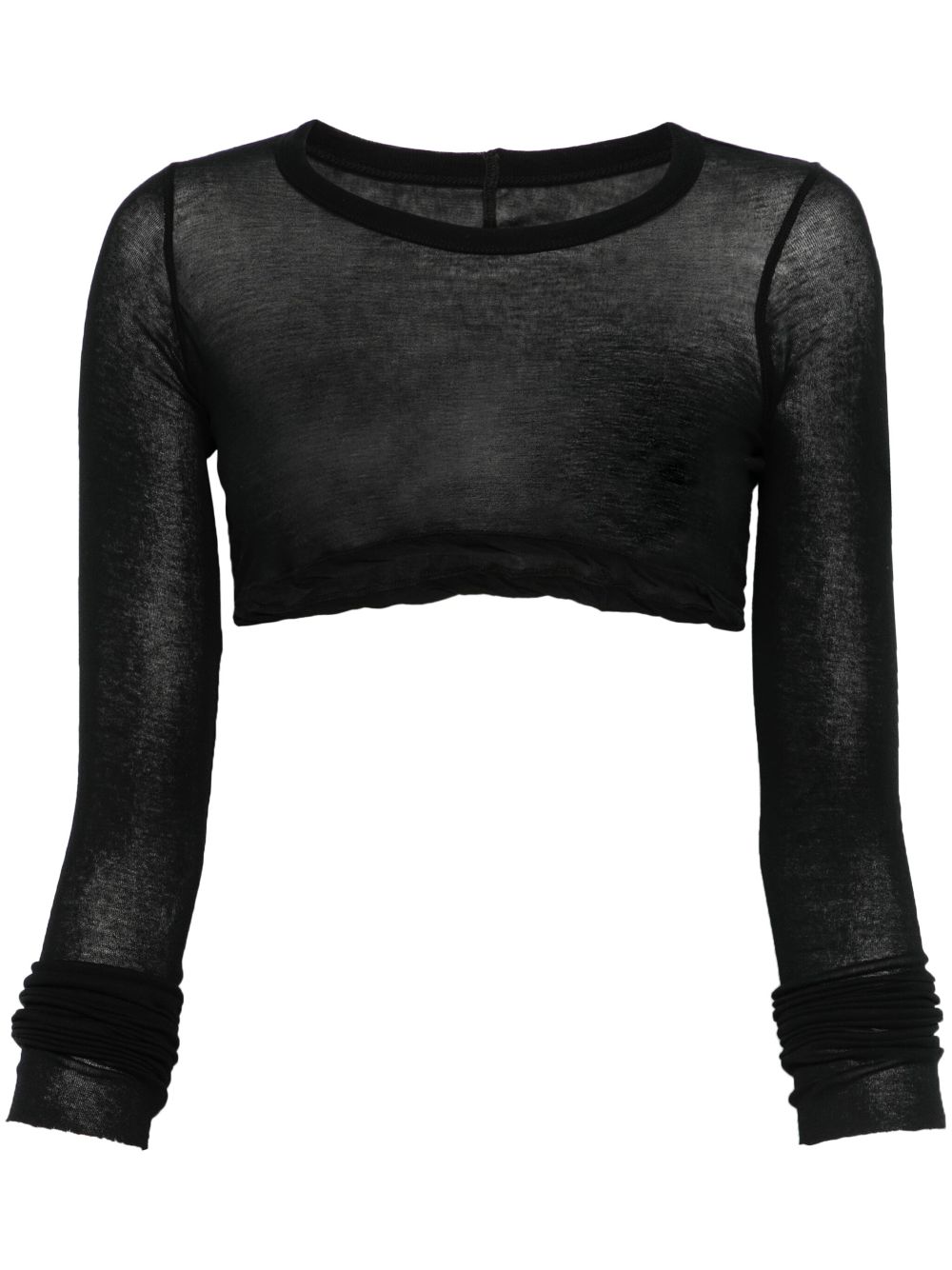 Rick Owens Cropped T-shirt met lange mouwen Zwart