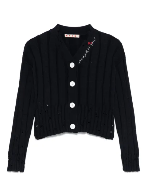 Marni Kids logo-embroidered cardigan